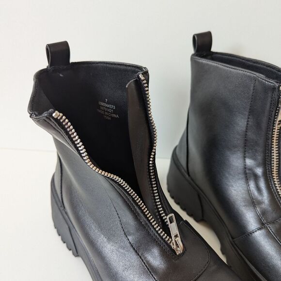 Grunge Platform Ankle Boots Black Faux Leather Men\'s 7 main image 6